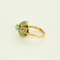 Bague 57,5 Bague en or jaune à motif de fleurs et turquoises 58 Facettes DV0013-32-575-5