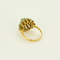 Bague 57,5 Bague en or jaune à motif de fleurs et turquoises 58 Facettes DV0013-32-575-5