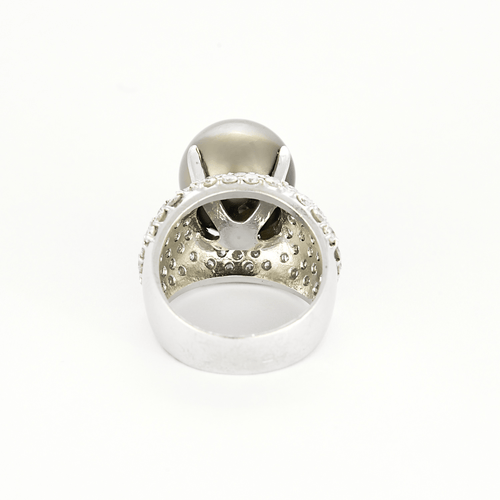 Bague 52 Bague en platine, diamants et perle de Tahiti 58 Facettes DV27335-1-52-1