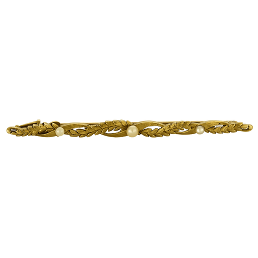 Broche Broche barrette en or jaune et perles  blanche 58 Facettes DV27545-5