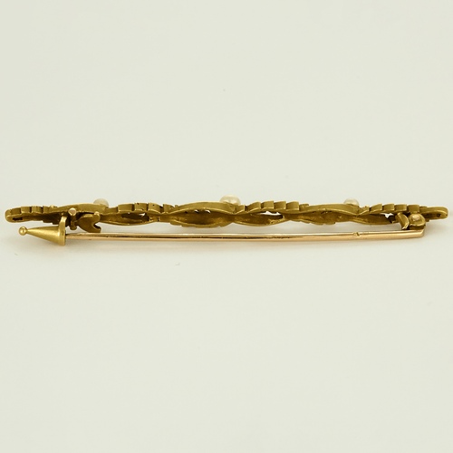 Broche Broche barrette en or jaune et perles  blanche 58 Facettes DV27545-5
