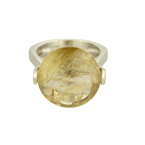 Bague 52 Bague cocktail en or gris quartz rutile dit cheveux de Vénus 58 Facettes DV27545-4-52-1