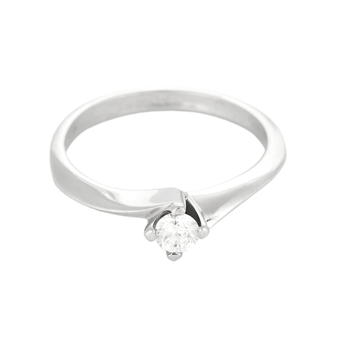 CHIMENTO - Bague solitaire en or gris et diamant