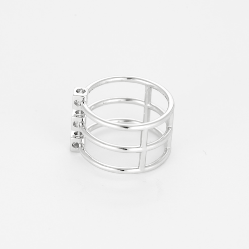 52 Dinh Van - Trilogie le Cube - Bague en or gris et diamants 58 Facettes DV28241-1-52-1