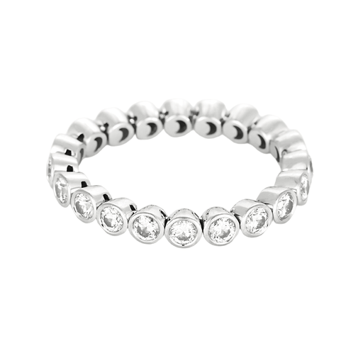 Bague 54 DE BEERS - Alliance souple en or gris et diamants 58 Facettes DV28241-3-54-3