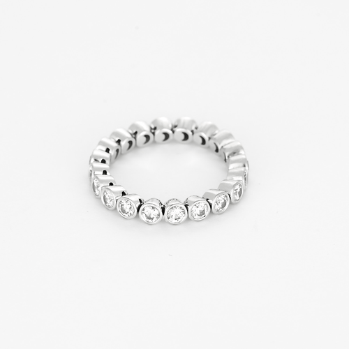 Bague 54 DE BEERS - Alliance souple en or gris et diamants 58 Facettes DV28241-3-54-3