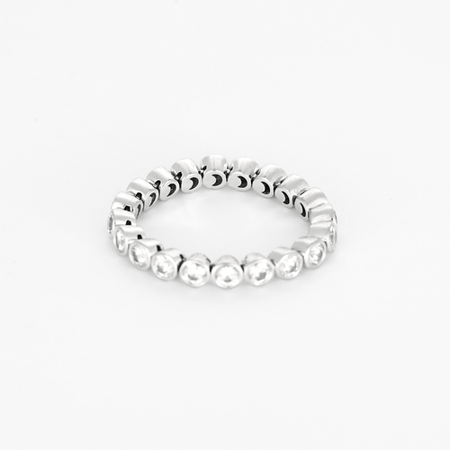 Bague 54 DE BEERS - Alliance souple en or gris et diamants 58 Facettes DV28241-3-54-3