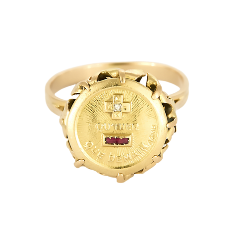 AUGIS - Bague sentimentale or jaune, diamants