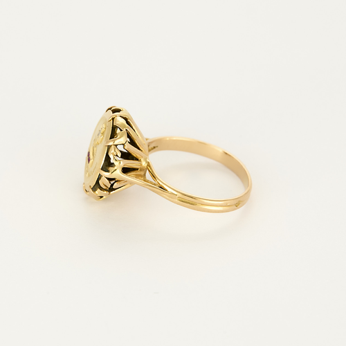 AUGIS - Bague sentimentale or jaune, diamants