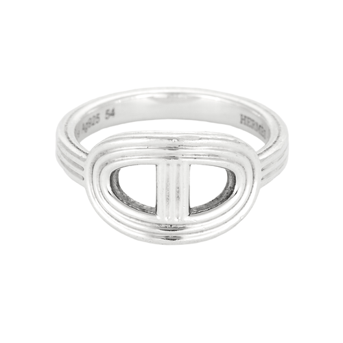 Bague 54 Hermès- Chaîne d'Ancre  24 - Petit Modèle - Bague argent 58 Facettes DV0014-18-54-3