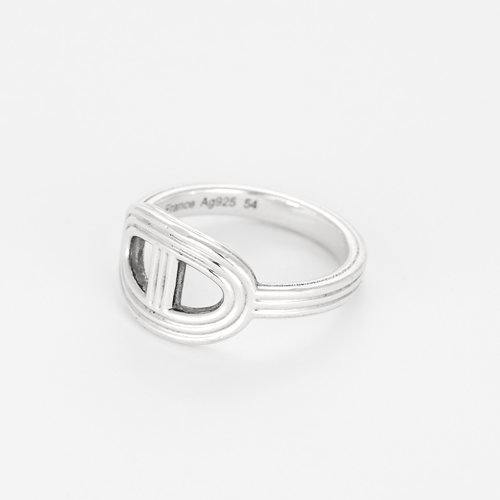 Bague 54 Hermès- Chaîne d'Ancre  24 - Petit Modèle - Bague argent 58 Facettes DV0014-18-54-3