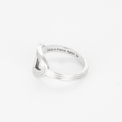 Bague 54 Hermès- Chaîne d'Ancre  24 - Petit Modèle - Bague argent 58 Facettes DV0014-18-54-3