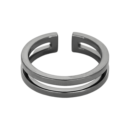 Bague 56 Gemmyo - Thésée - Alliance or noir 58 Facettes DV27674-2-56-3