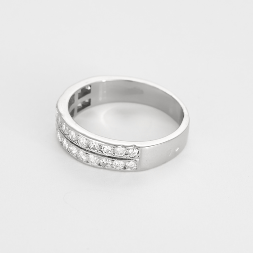 Bague 61 Bague jonc en platine et diamants 58 Facettes DV27468-61-61-2