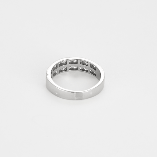 Bague 61 Bague jonc en platine et diamants 58 Facettes DV27468-61-61-2