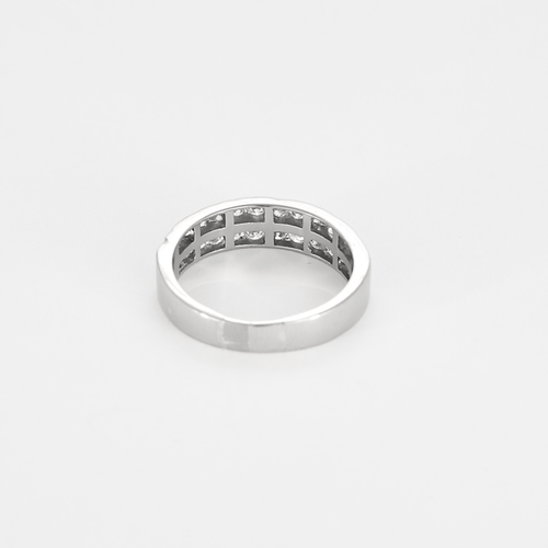 Bague 61 Bague jonc en platine et diamants 58 Facettes DV27468-61-61-2