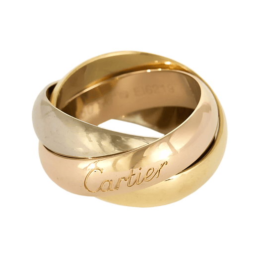 Bague 50 Cartier – Trinity- Grand Modèle - Vintage– Bague trois anneaux en or de trois couleurs. 58 Facettes DV27468-9-50-2