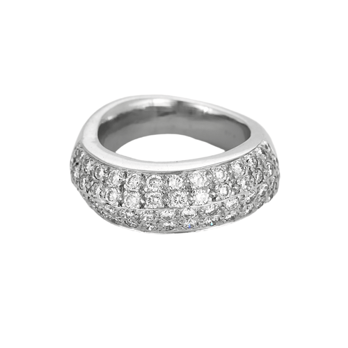Bague 50 Bague jonc en or gris, pavage diamants 58 Facettes DV24577-5