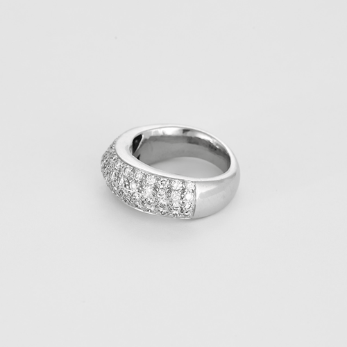 Bague 50 Bague jonc en or gris, pavage diamants 58 Facettes DV24577-5