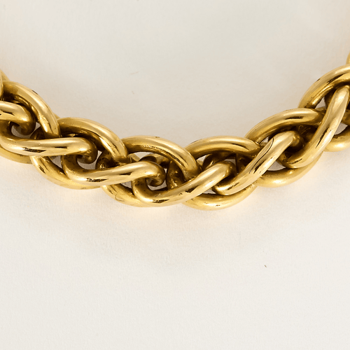 Collier Collier en or jaune à maille palmier stylisée en chute 58 Facettes DV28120-3