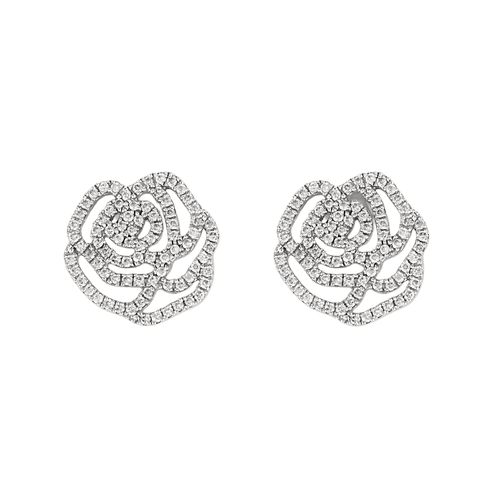 Boucles d'oreilles Vanessa Tugendhaft - Collection Idylle - Boucles d'oreilles en or gris et diamants 58 Facettes DV28162-1