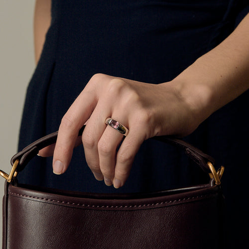 CHAUMET - GIOA - Bague jonc en or blanc et tourmaline