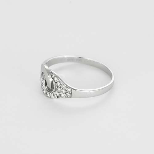 Bague 59 Dinh Van - Menottes R8 - Bague en or gris et diamants 58 Facettes DV27468-12-59-2