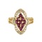 Bague 54 Bague navette or jaune rubis et diamants 58 Facettes DDV28232-1
