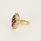 Bague 54 Bague navette or jaune rubis et diamants 58 Facettes DDV28232-1