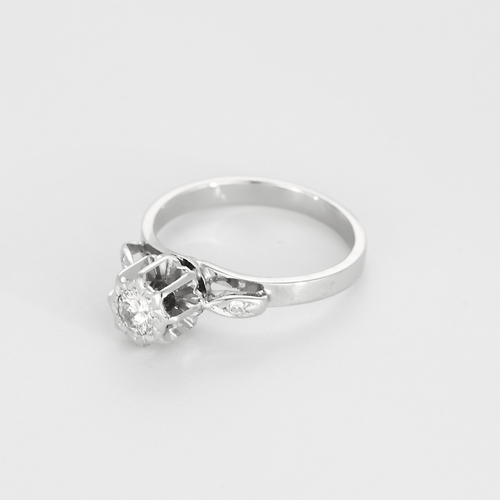 Bague 48,5 Bague Solitaire en or gris et diamant 58 Facettes DV27468-40-485-5