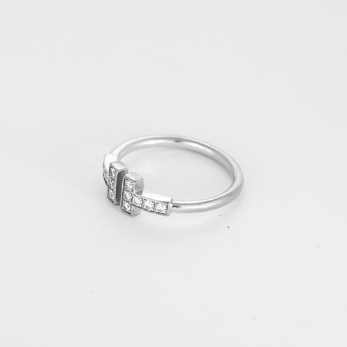 Bague 49 Tiffany & Co -  Wire  - Bague en or blanc et diamants 58 Facettes DV28273-2