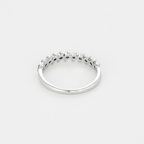 Bague 53 Demie-alliance en or gris et diamants 58 Facettes DV27468-51-53-2