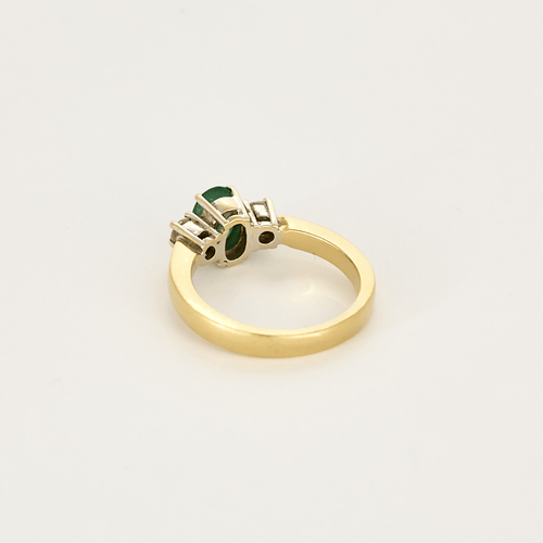 Bague 55 Bague or jaune et or gris, émeraude et diamants 58 Facettes DV27468-25-DV0882-1