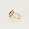 Bague marquise en or blanc, or jaune, saphir et diamants