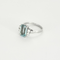 Bague en or gris, aigue-marine et diamants