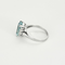 Bague en or gris, aigue-marine et diamants