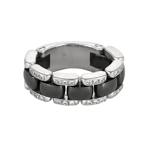 Bague 46 CHANEL -ULTRA - Moyen Modèle- Bague en or blanc, céramique noire et diamants. 58 Facettes DV27797-1-46-2