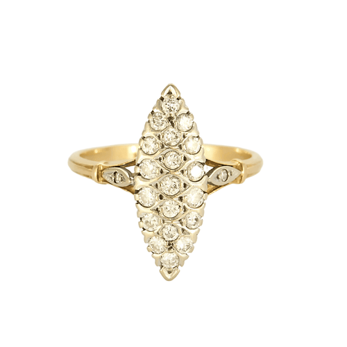 Bague 55 Bague marquise en or jaune et diamants 58 Facettes DV27468-70-DV0882-1