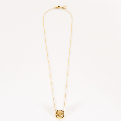 Collier Collier en or jaune, citrine et petits diamants 58 Facettes DV16843-2