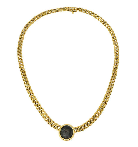 Collier BVLGARI - Monete - Collier en or jaune et pièce en bronze 58 Facettes DV28533-1
