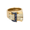 Bague 54.5 Bague Tank en or jaune, platine, diamants et saphirs de synthèse 58 Facettes DV27468-20-545-2