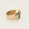Bague 54.5 Bague Tank en or jaune, platine, diamants et saphirs de synthèse 58 Facettes DV27468-20-545-2