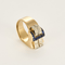 Bague 54.5 Bague Tank en or jaune, platine, diamants et saphirs de synthèse 58 Facettes DV27468-20-545-2