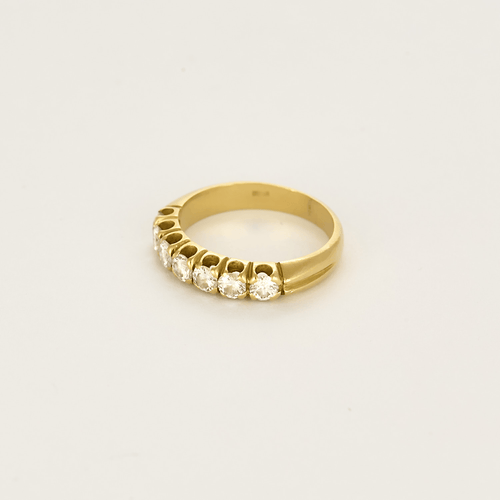 Bague 54 Demie alliance en or jaune et diamants 58 Facettes DV27468-26-54-3