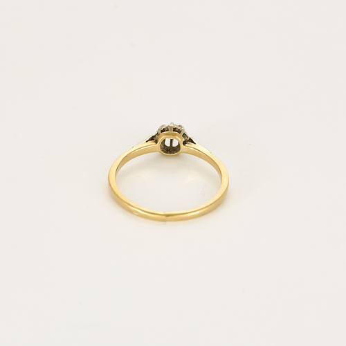 Bague 52 Fine Bague solitaire en or jaune, or gris et diamant 58 Facettes DV28120-2-52-1