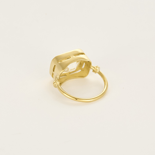 Bague 50 Bague moderniste en or jaune, diamant old cut 7.80 carats environ 58 Facettes DV28150-1-50-2