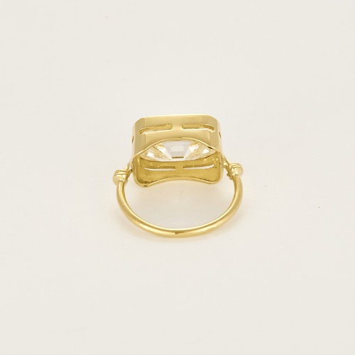 Bague 50 Bague moderniste en or jaune, diamant old cut 7.80 carats environ 58 Facettes DV28150-1-50-2