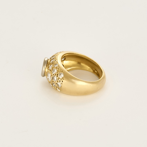 Bague 55 Bague jonc or jaune et or gris, diamants. 58 Facettes DV27468-29-DV0882-1