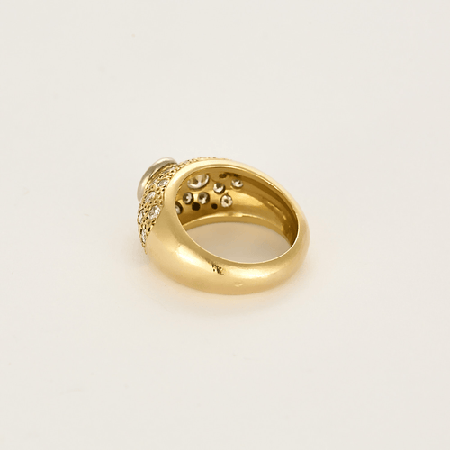 Bague 55 Bague jonc or jaune et or gris, diamants. 58 Facettes DV27468-29-DV0882-1
