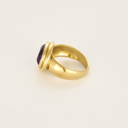 Bague 57 Bague en or jaune et améthyste 3,80 carats 58 Facettes DV27468-69-57-3